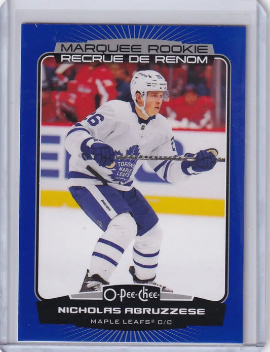 Hockey trading card of Nick Abruzzese, Toronto Maple Leafs, 2022-23 OPC Hockey Blue