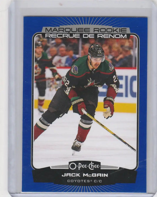 Hockey trading card of Jack McBain from the 2022-23 OPC Hockey Arizona Coyotes