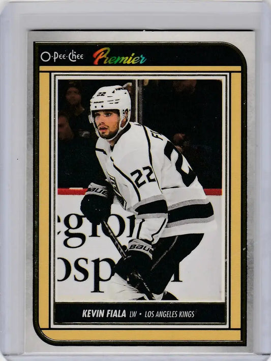 Hockey trading card of Kevin Fiala from the Los Angeles Kings in OPC Hockey Premier