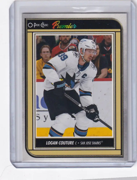 Hockey trading card of Logan Couture from San Jose Sharks OPC Hockey Premier collection