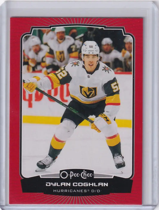 Hockey trading card of Dylan Coghlan in action, 2022-23 OPC Hockey Red Border