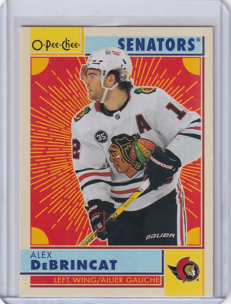 Hockey trading card of Alex DeBrincat in 2022-23 OPC Hockey Retro series