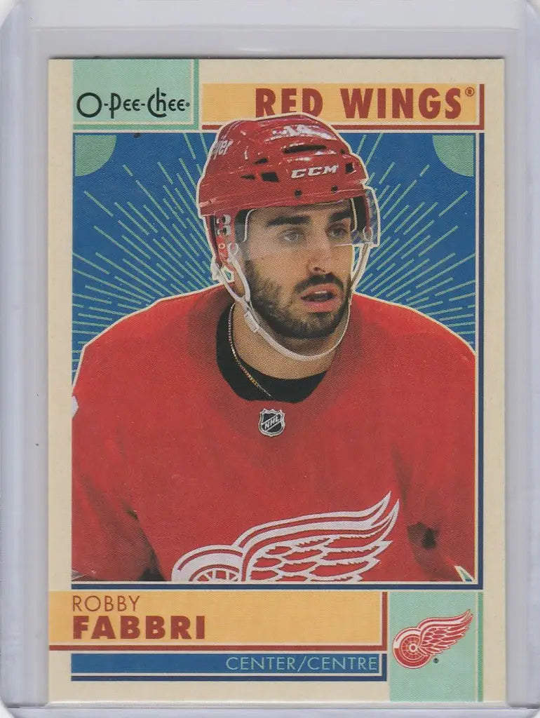 Hockey trading card of Robby Fabbri from the Detroit Red Wings OPC Hockey Retro series