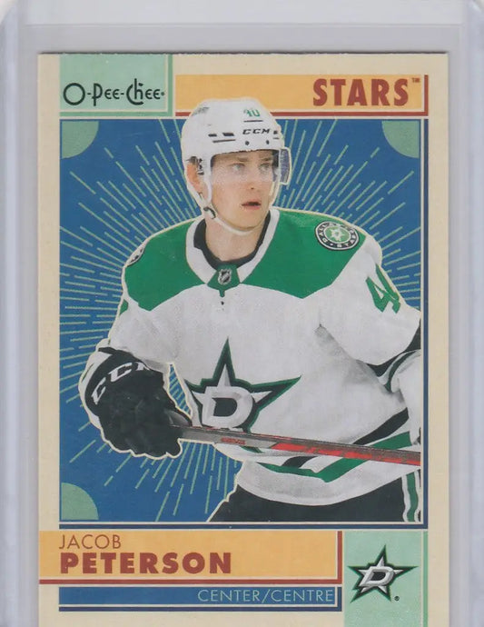 Hockey trading card of Jacob Peterson from the Dallas Stars - OPC Hockey Retro