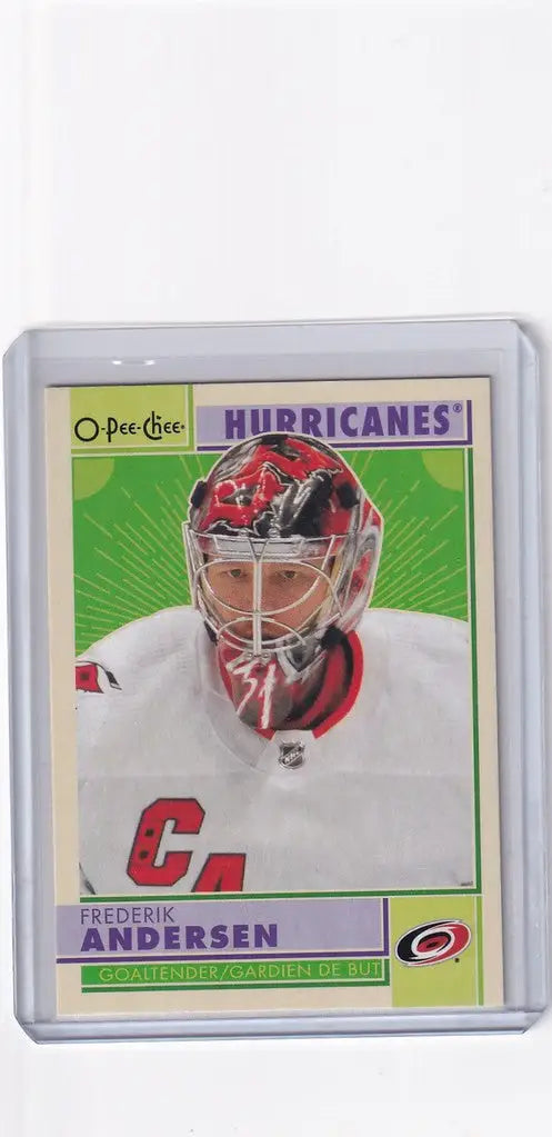 Hockey trading card 2022-23 OPC Hockey Retro Frederik Andersen Carolina Hurricanes goalie