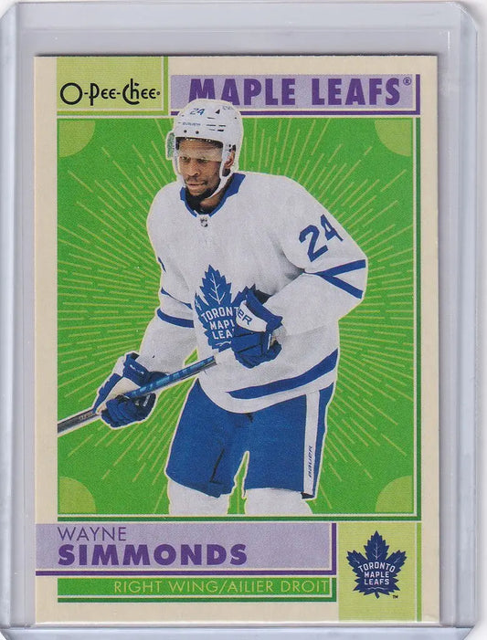 Hockey trading card of Wayne Simmonds in OPC Hockey Retro, showcasing Toronto Maple Leafs