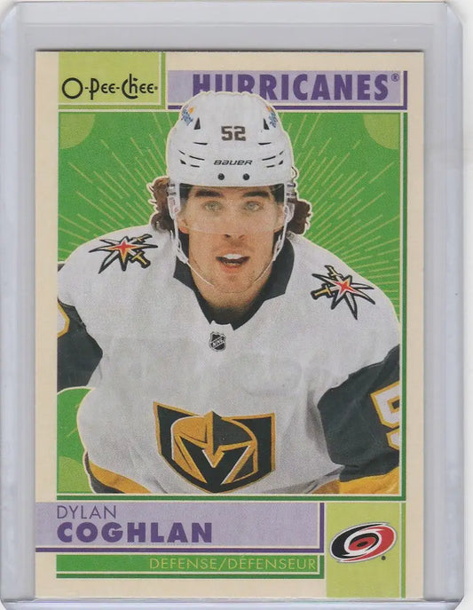 Hockey player trading card of Dylan Coghlan in OPC Hockey Retro from Carolina Hurricanes