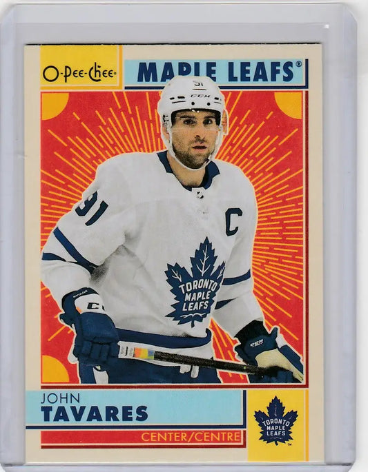 Hockey trading card of John Tavares in a Toronto Maple Leafs jersey, 2022-23 OPC Hockey