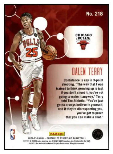 Dalen Terry basketball card from 2022-23 Panini Chronicles with original gloss finish