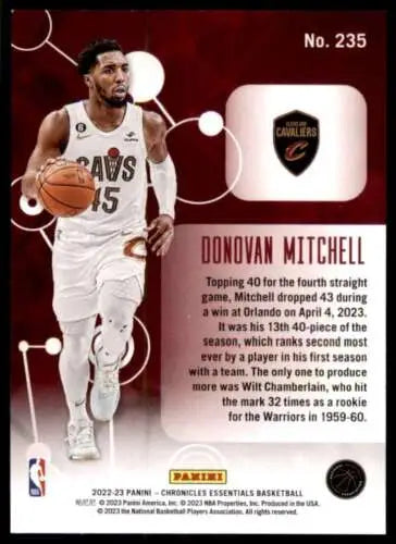 Donovan Mitchell basketball card from 2022-23 Panini Chronicles with original gloss