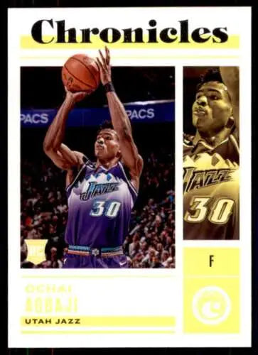 Ochai Agbaji 2022-23 Panini Chronicles trading card with original gloss finish