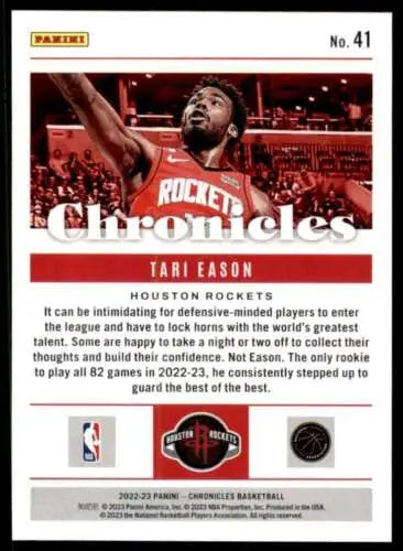 Tari Eason basketball card from 2022-23 Panini Chronicles with original gloss design