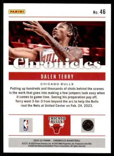 Dalen Terry basketball card from 2022-23 Panini Chronicles featuring original gloss design