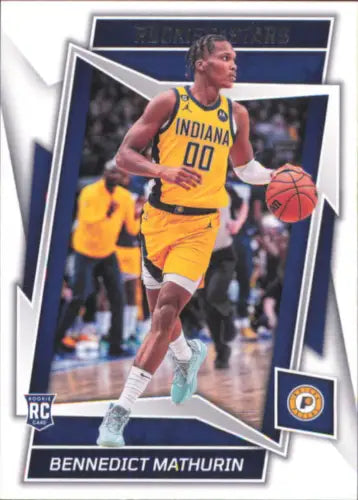 Benedict Mathurin basketball card from 2022-23 Panini Chronicles Rookies and Stars Pacers