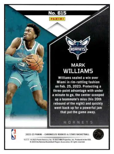 Mark Williams basketball card from 2022-23 Panini Chronicles with original gloss details