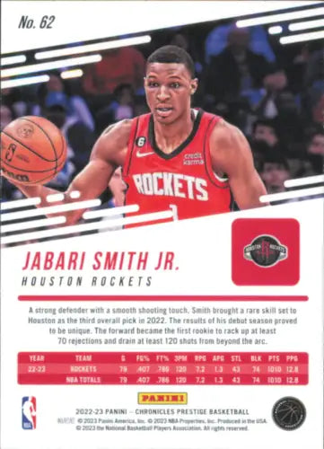 Jabari Smith 2022-23 Panini Chronicles basketball card displayed in NM-MT condition