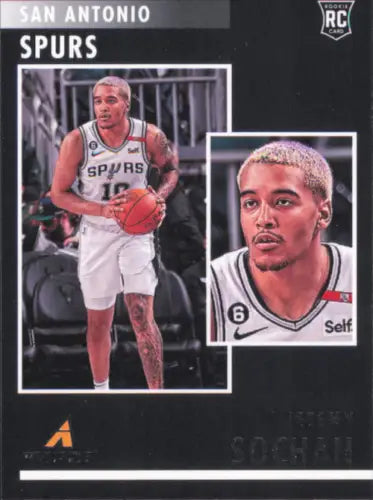 Jeremy Sochan Pinnacle Rookie Card from 2022-23 Panini Chronicles NBA collection