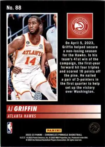 2022-23 Panini Chronicles #88 AJ Griffin Basketball Trading Card in Original Gloss Finish