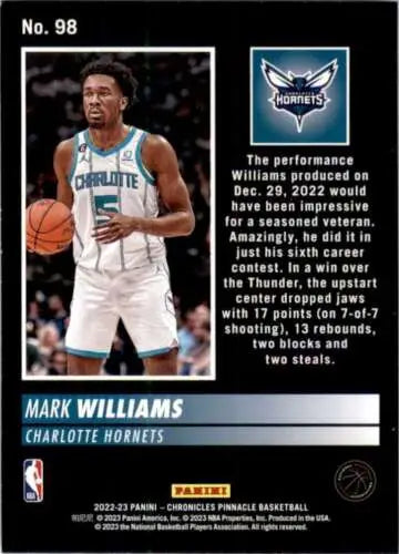 2022-23 Panini Chronicles Mark Williams trading card with original gloss for collectors