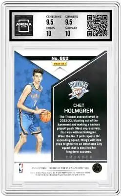 Graded Chet Holmgren basketball card from 2022-23 Panini Chronicles Rookies & Stars