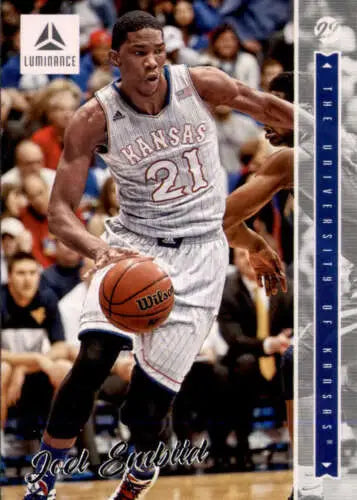 Basketball player in Kansas jersey from Panini Chronicles Draft Picks Luminance card