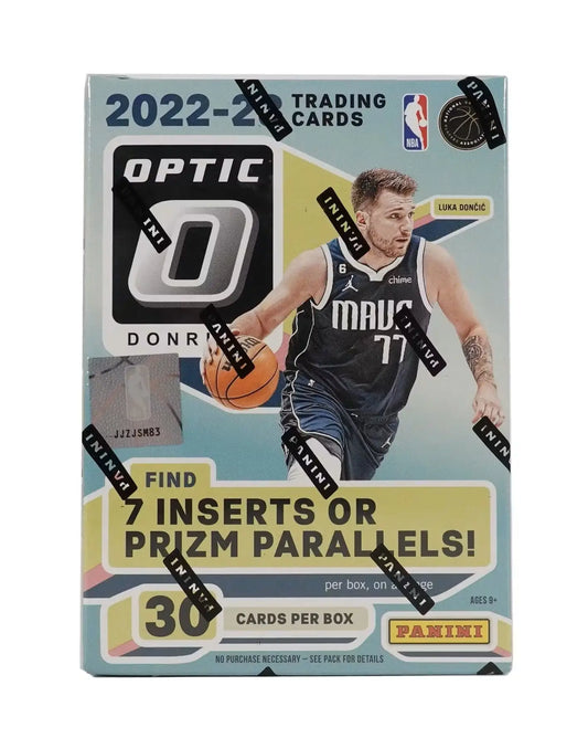 2022-23 Panini Donruss Optic Basketball box featuring Dallas Mavericks rated rookies