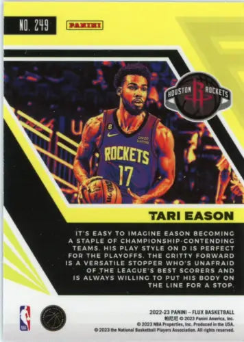 Tari Eason 2022-23 Panini Flux Rookie Basketball Card for Houston Rockets