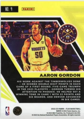 Aaron Gordon Denver Nuggets 2022-23 Panini Flux #4 basketball card in NM-MT condition