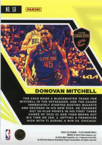 2022-23 Panini Flux #58 Donovan Mitchell Cleveland Cavaliers Basketball Card NM-MT