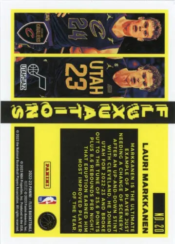 Lauri Markkanen basketball card from 2022-23 Panini Flux Fluxuations series