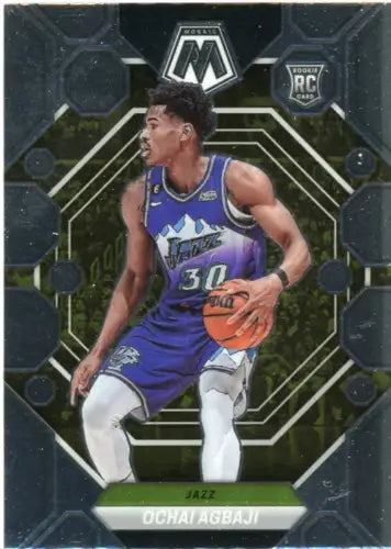 Ochai Agbaji 2022-23 Panini Mosaic Rookie Utah Jazz Basketball Card NM-MT