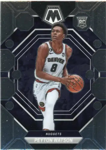 Peyton Watson basketball card from 2022-23 Panini Mosaic #221 for Denver Nuggets