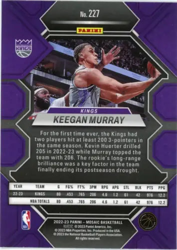 Keegan Murray 2022-23 Panini Mosaic Rookie Card Sacramento Kings NBA NM-MT