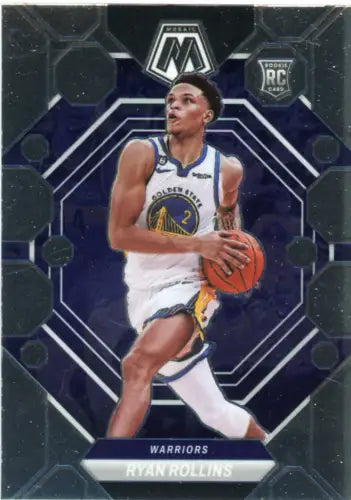 Basketball trading card of Ryan Rollins in Golden State Warriors jersey, Panini Mosaic