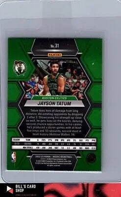 Jayson Tatum Boston Celtics basketball card from 2022-23 Panini Mosaic set