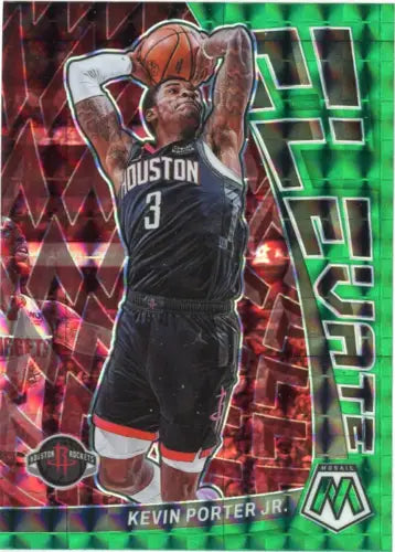 Kevin Porter Jr. 2022-23 Panini Mosaic Elevate Green basketball card from Houston Rockets