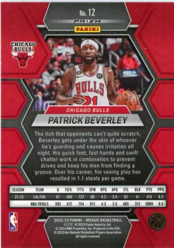 Patrick Beverley 2022-23 Panini Mosaic Green basketball card Chicago Bulls NM-MT