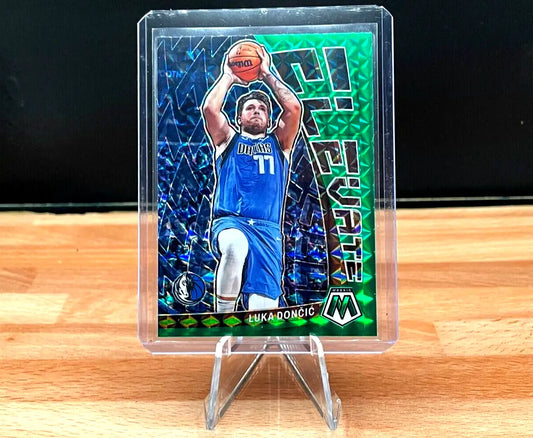 Luka Dončić basketball card from 2022-23 Panini Mosaic Elevate set for Dallas Mavericks