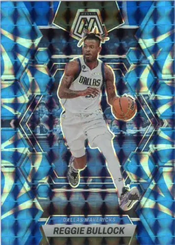 Reggie Bullock 2022-23 Panini Mosaic Reactive Blue basketball card from Dallas Mavericks