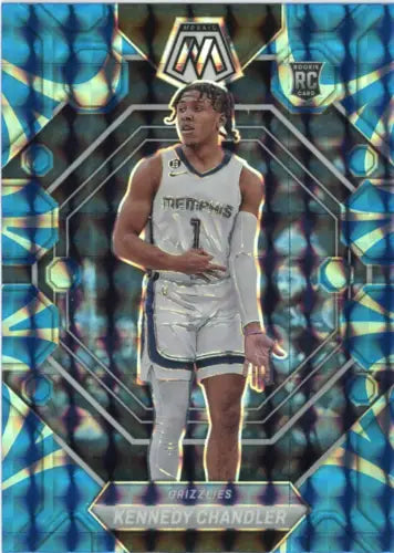 2022-23 Panini Mosaic Reactive Blue Kennedy Chandler Rookie Card Grizzlies NM-MT