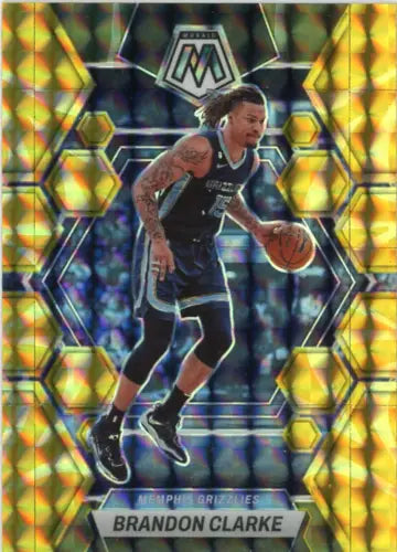 Brandon Clarke basketball card 2022-23 Panini Mosaic Reactive Yellow Memphis Grizzlies