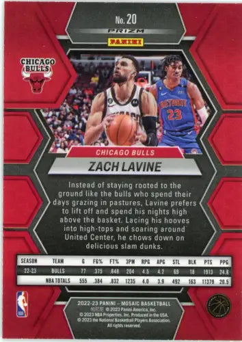 Zach LaVine 2022-23 Panini Mosaic Reactive Yellow basketball card NM-MT Chicago Bulls