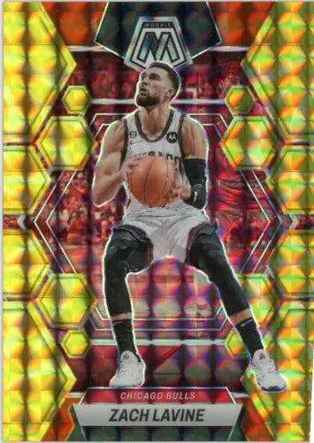 Zach LaVine 2022-23 Panini Mosaic Reactive Yellow basketball card from Chicago Bulls