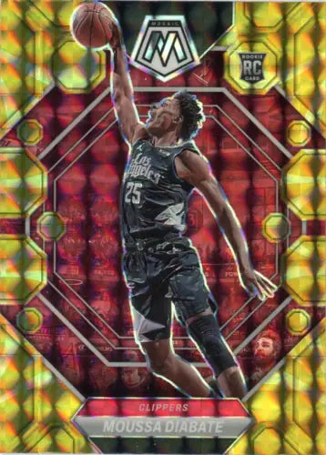 Moussa Diabate 2022-23 Panini Mosaic Reactive Yellow Rookie Card for Clippers