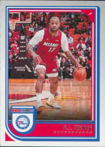 P.J. Tucker 2022-23 Panini NBA Hoops basketball card with original gloss finish