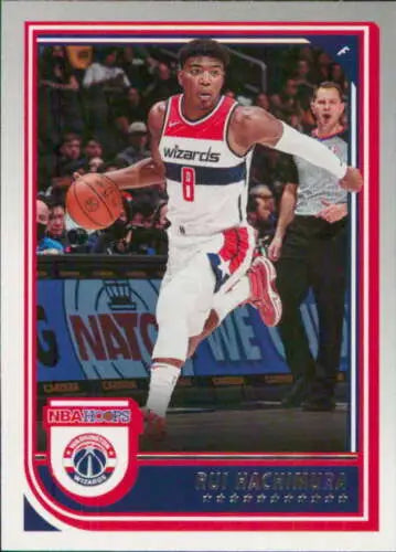 Rui Hachimura basketball card from 2022-23 Panini NBA Hoops with original gloss finish