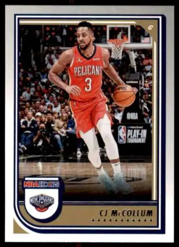 CJ McCollum basketball card from 2022-23 Panini NBA Hoops with original gloss finish