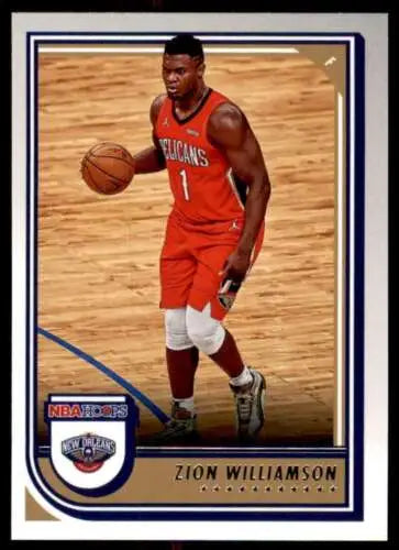 Zion Williamson basketball card from 2022-23 Panini NBA Hoops with original gloss finish