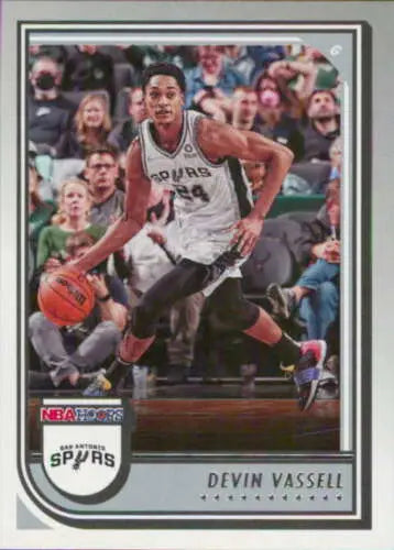 Devin Vassell basketball card from 2022-23 Panini NBA Hoops with original gloss finish