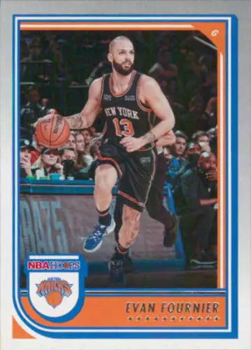 Evan Fournier basketball card from 2022-23 Panini NBA Hoops with original gloss finish